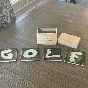 In the Sand Golf tile glass/cork bottom Golf Coaster Set